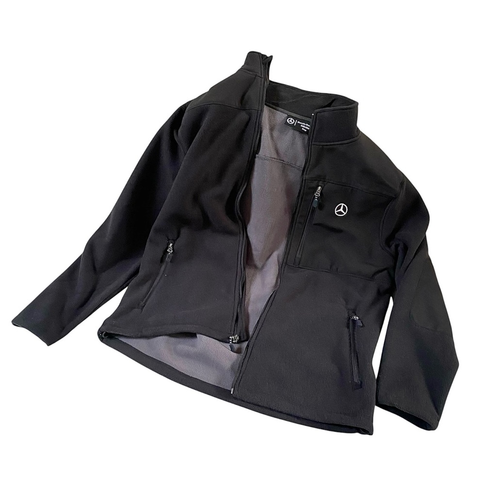 MERCEDES-BENZ USA COLLECTION MENS BLK FULL-ZIP WAFFLE GRID FLEECE JACKET XL NWOT - Picture 8 of 14